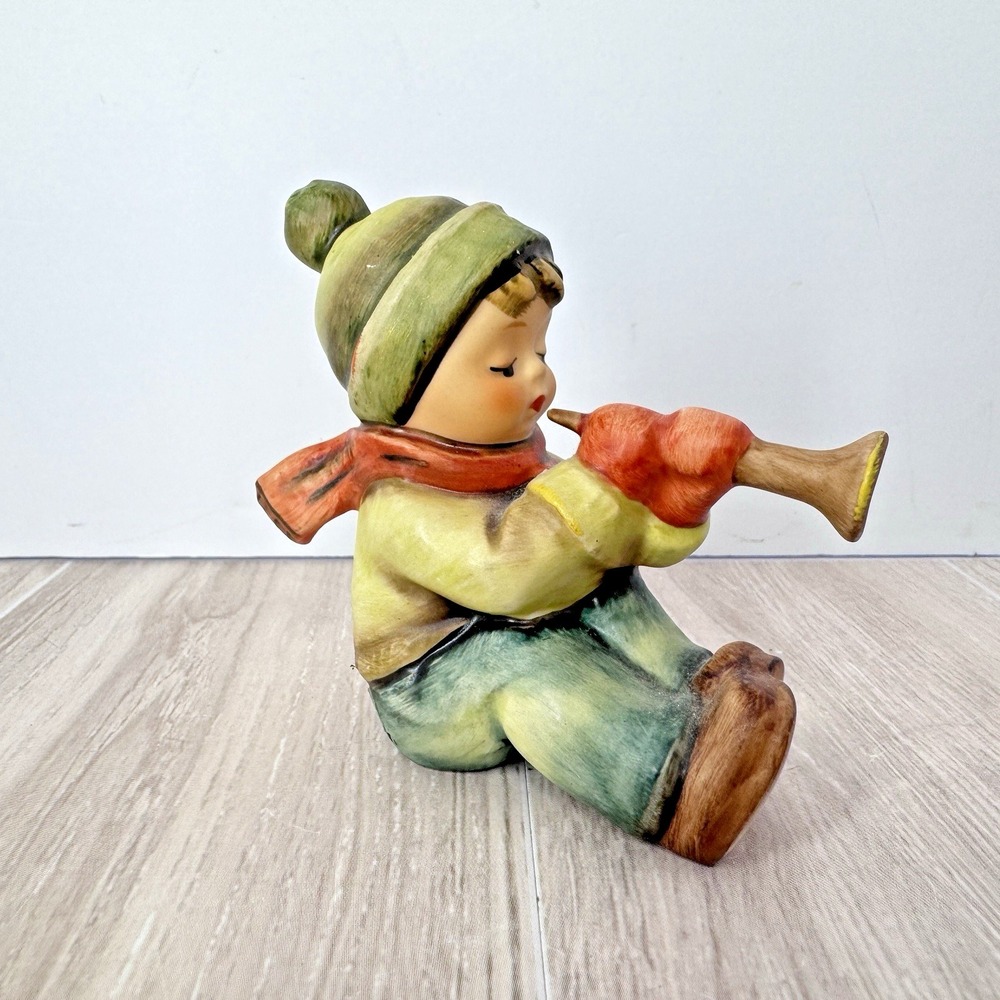 Goebel Hummel Little Tooter Figurine Boy Trumpet Vintage W Germany 3in